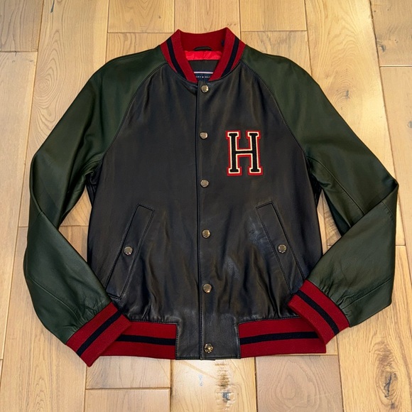 Tommy Hilfiger leather varsity jacket